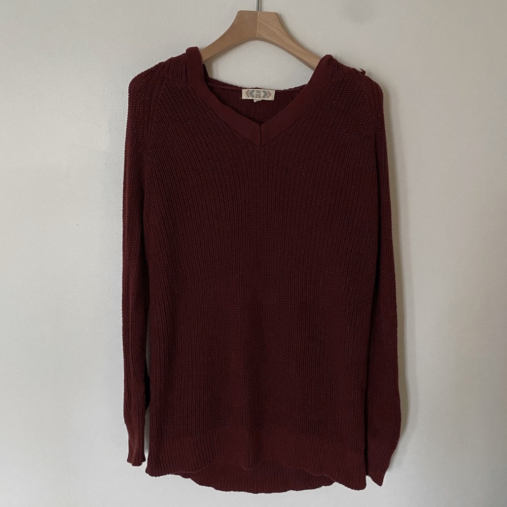 Maroon Hooded Sweater